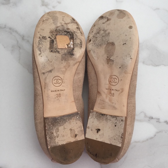 Chanel linen canvas snake captoe ballerina flats - Picture 7 of 8